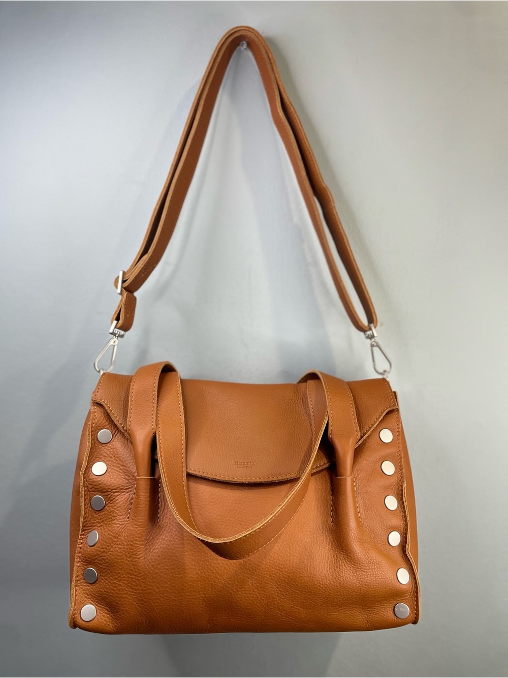 Hammitt “Shawn” Leather Shoulder Bag with Silver Studs